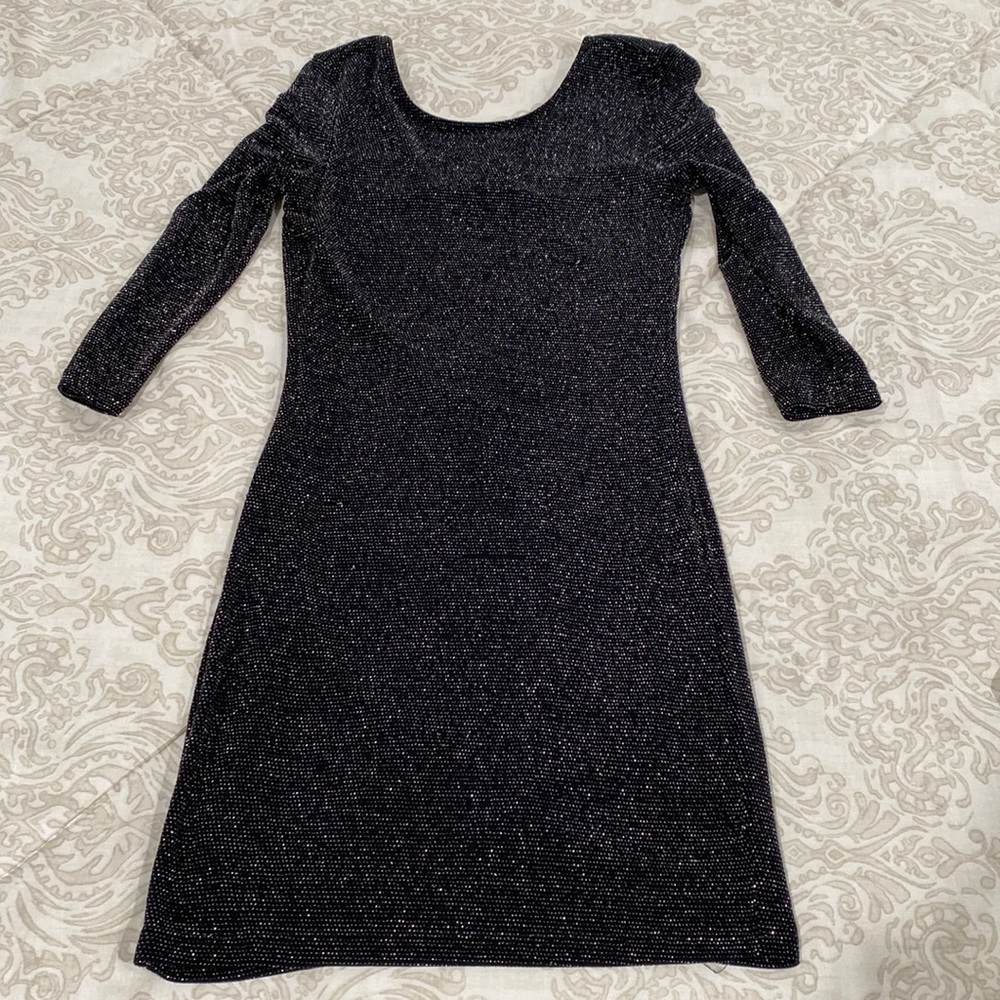 black shiny mi i dress